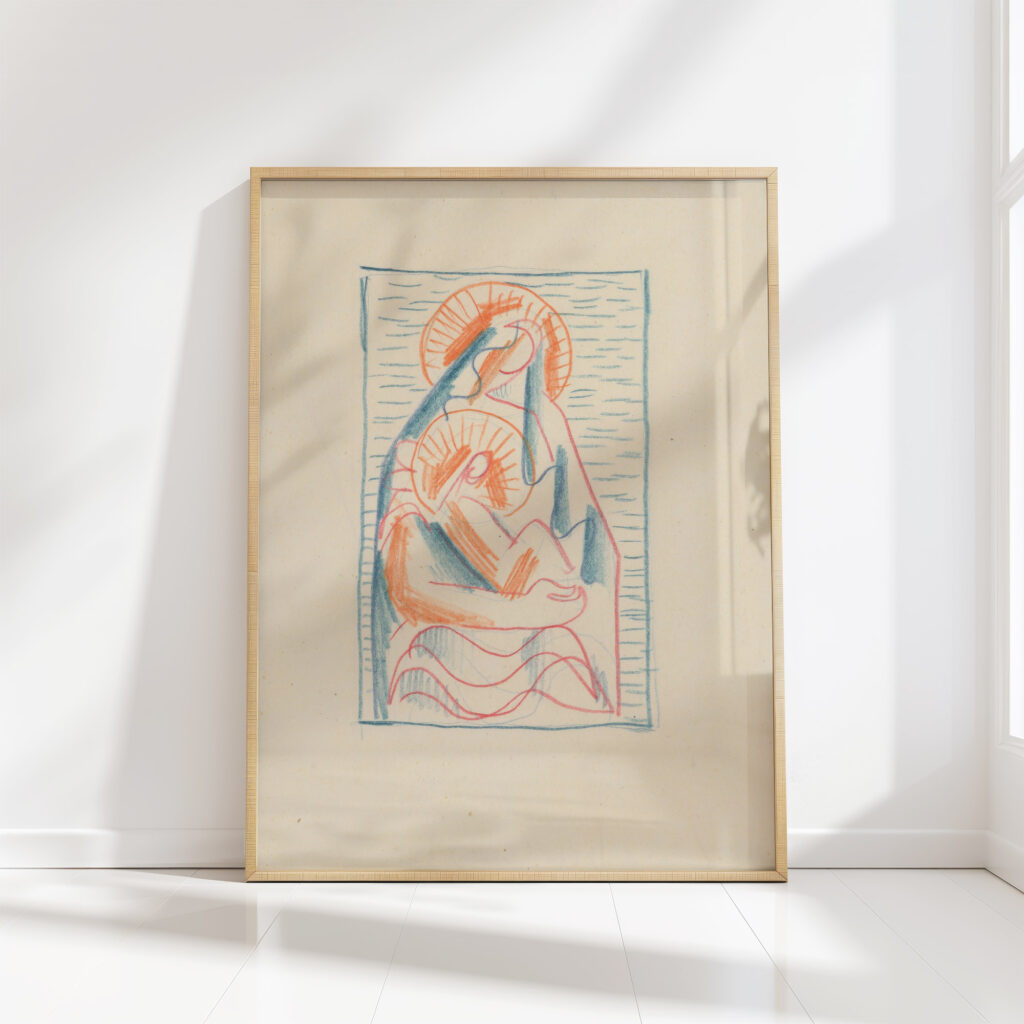 sketch for madonna and child in her lap 1930 1935 mikulas galanda high quality print