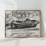 sketch sheet with a ship with a man on board 1 1891 leo gestel high quality print