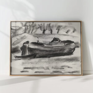 sketch sheet with a ship with a man on board 1 1891 leo gestel high quality print