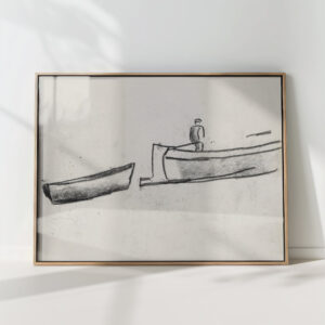 sketch sheet with a ship with a man on board 2 1891 leo gestel high quality print