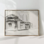 sketch sheet with house 1891 leo gestel high quality print