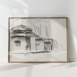 sketch sheet with house 1891 leo gestel high quality print