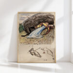 sketches for the color picture young man and maiden pierced akseli gallen kallela high quality print