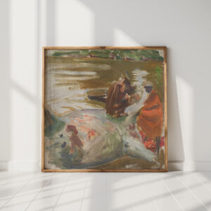 skinning a hippopotamus 1909 1910 akseli gallen kallela high quality print