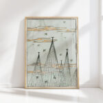 skyscape with birds flying watanabe seitei high quality print