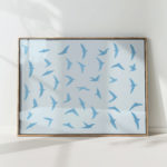 soaring birds silhouette art print for modern decor