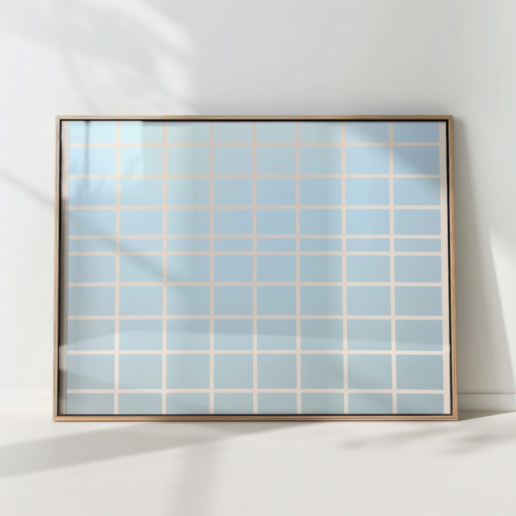 soothing gradient squares wall art print for modern decor