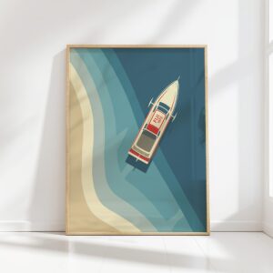 speedboat mid century print nautical vibes