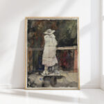 standing woman by a balustrade seen from the back 1860 1921 adolf le comte high quality print