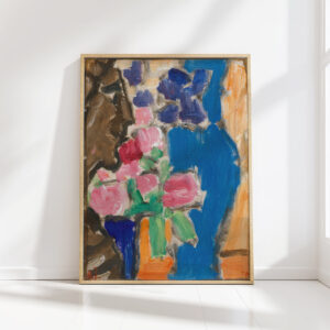 still life flower still life with vase and figure semi profile alexej von jawlensky high quality print