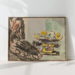 still life next to carved chair 1909 ernst ludwig kirchner high quality print