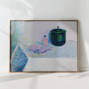 still life with bowl flask and lidded box 1904 curt herrmann high quality print