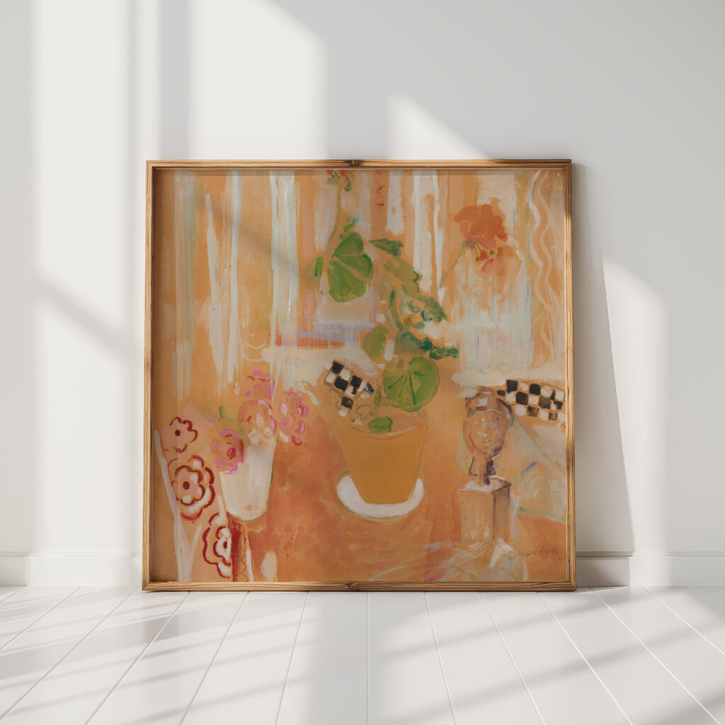still life with bronze head 1945 oskar moll high quality print