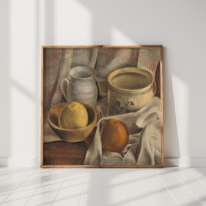 still life with ceramic pots and apples 1925 1927 mikulas galanda high quality print