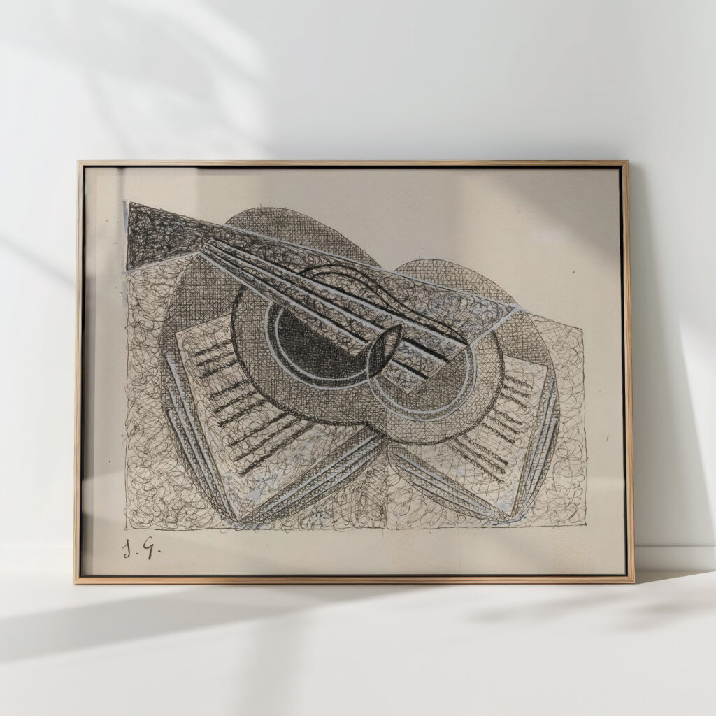 still life with guitar and a book of music 1923 juan gris high quality print