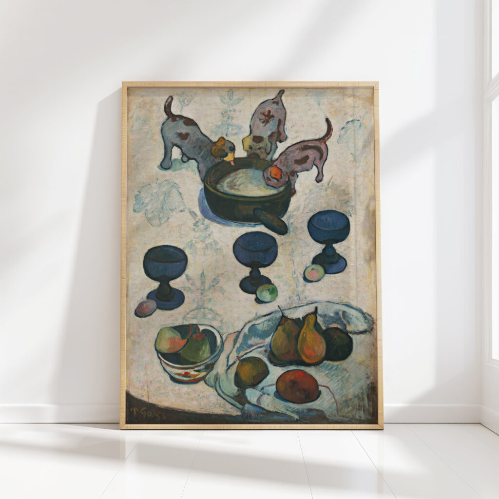 still life with three puppies 1888 paul gauguin high quality print