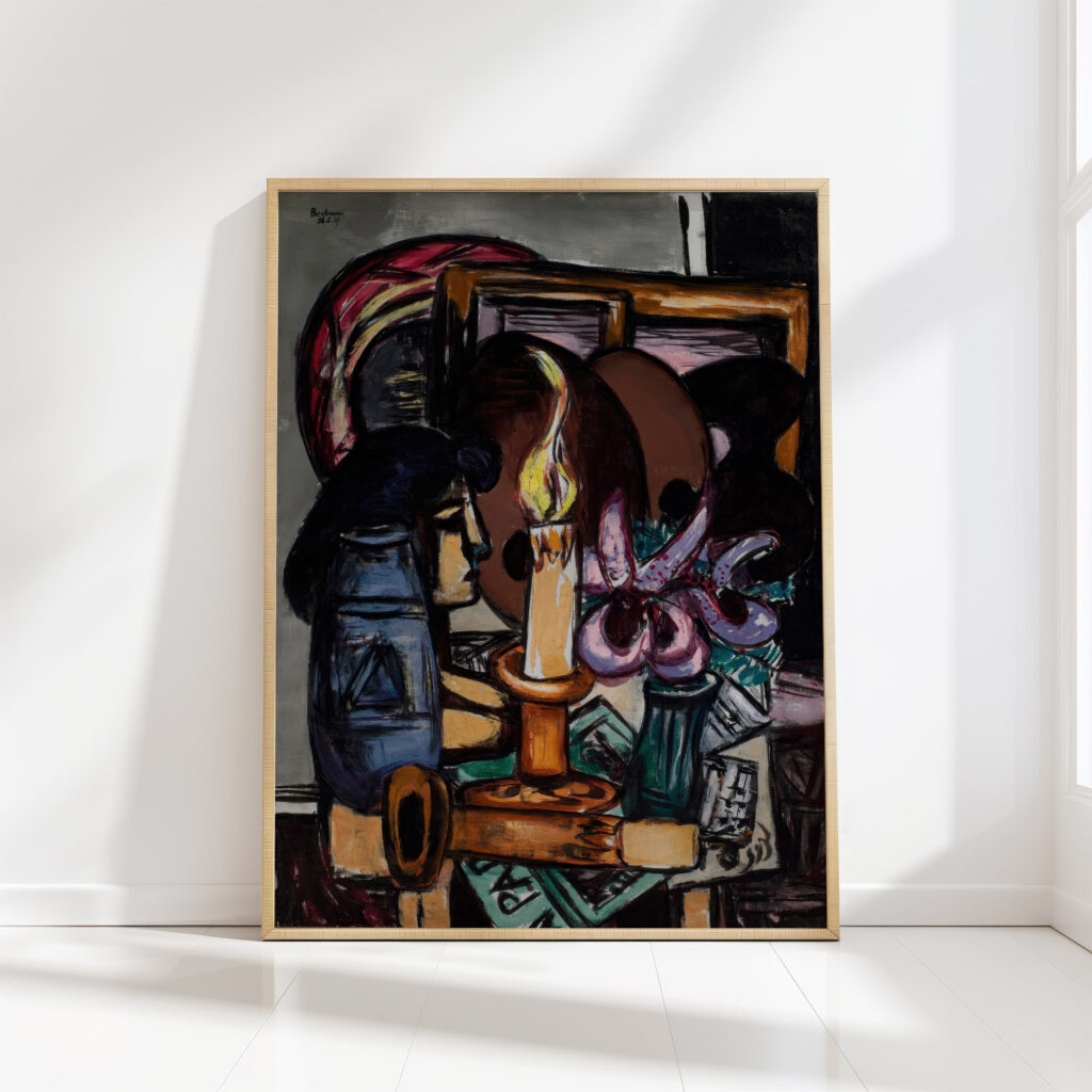 still life with two large candles 1947 max beckmann high quality print