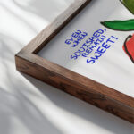 strawberry 3x4 close up dark wood mockup