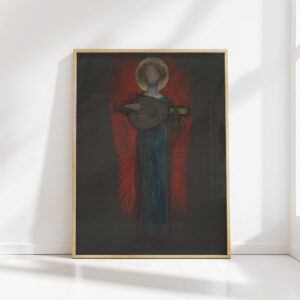 study angel with musical instrument edwin austin abbey high quality print