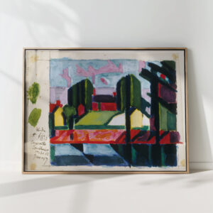 study for old canal red green 1916 oscar bluemner high quality print