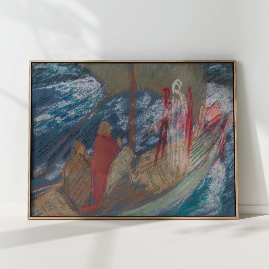 study for solomons ship in the quest of the holy grail mural series at boston public library edwin austin abbey high quality print
