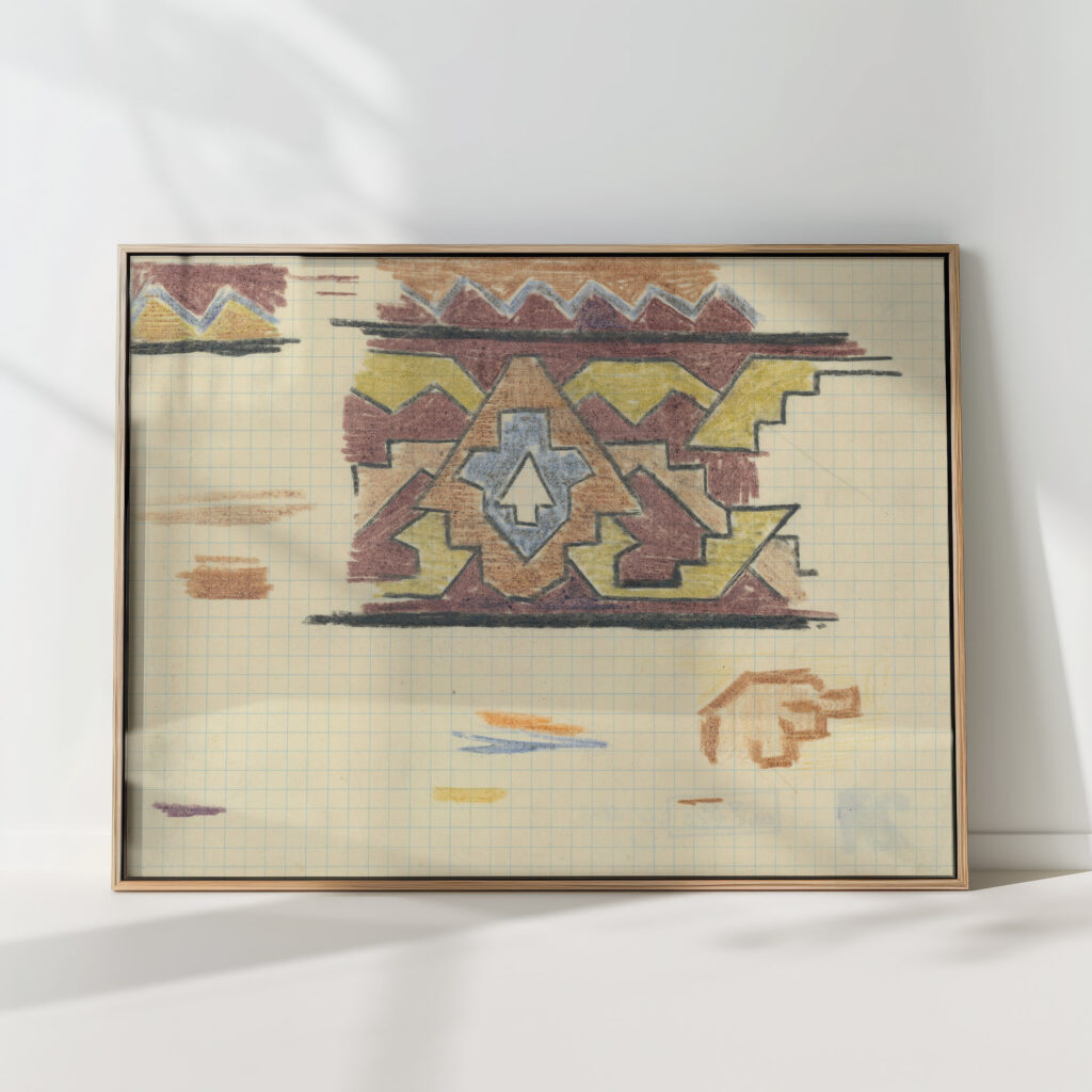 study of geometric ornament 1925 1927 konstantin bauer high quality print