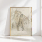 study sheet with man holding two horses in check 1891 leo gestel high quality print