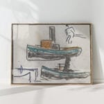 study sheet with ships 1891 leo gestel high quality print