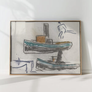study sheet with ships 1891 leo gestel high quality print