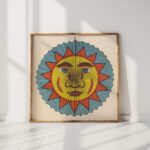 sun with spiked aureole lantern design ca 1880 fabrik riethmuller high quality print