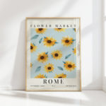 sunflower market rome art exhibition print
