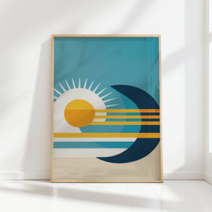 sunrise sunset dual display artistic print