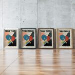 table tennis mid century print bold color blocks 2