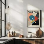 table tennis mid century print bold color blocks 5
