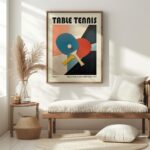 table tennis mid century print bold color blocks 6