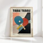 table tennis mid century print bold color blocks 8