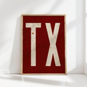 texas tx typography print simple bold design