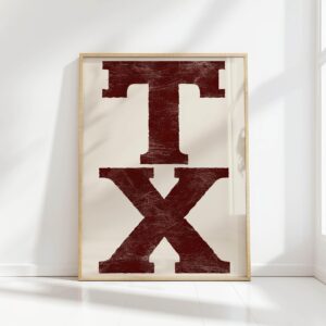 texas tx typography print western poster