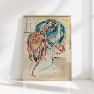 the artist and his sick eye kneeling female nude with eagle 1930 edvard munch high quality print