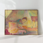 the artist mother in bed camille pissarro high quality print