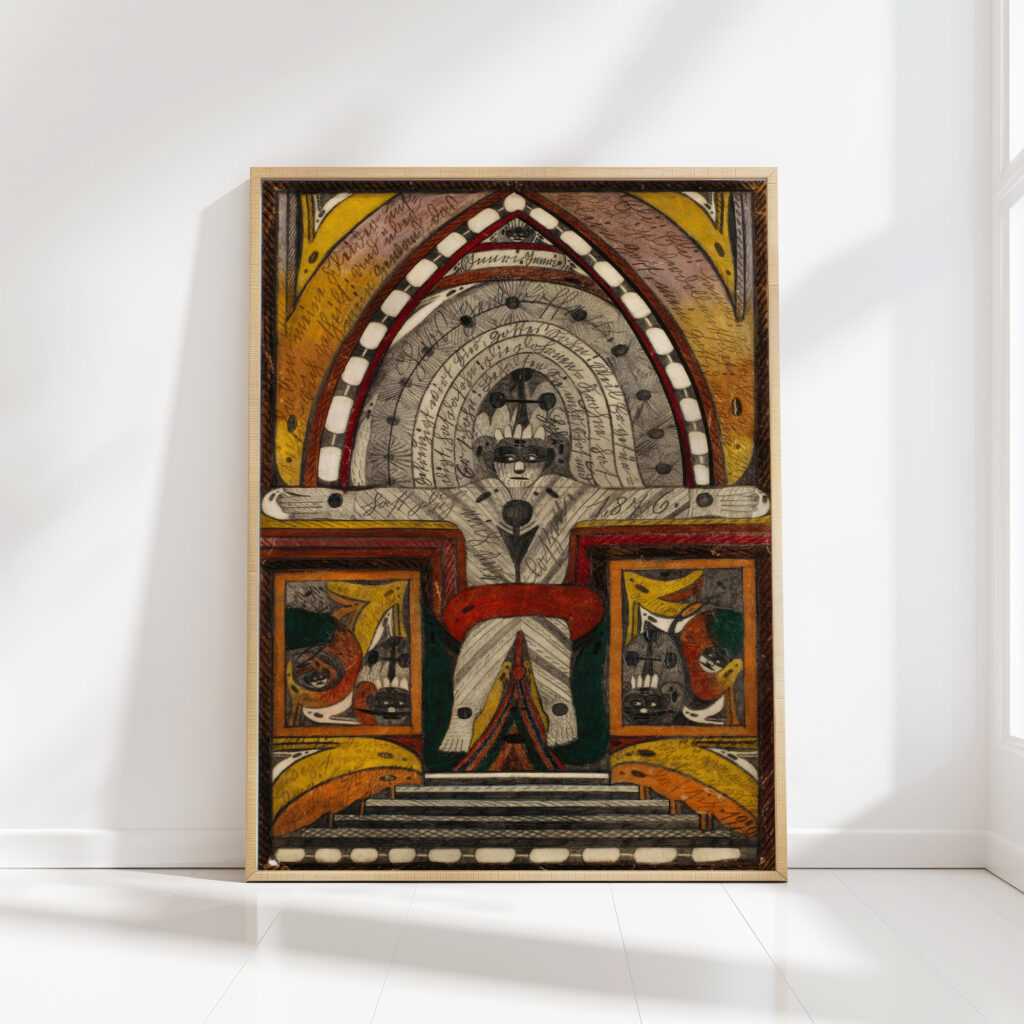 the crucifixion of myself on the biskaya island harbor in the calm ocean in late summer 1920 adolf wolfli high quality print