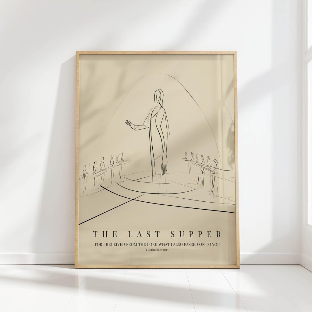 the last supper minimalist christian print