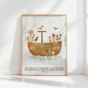 the lord is my shepherd bible verse minimalist christian print