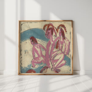 three bathers on stones fehmarn 1913 ernst ludwig kirchner high quality print