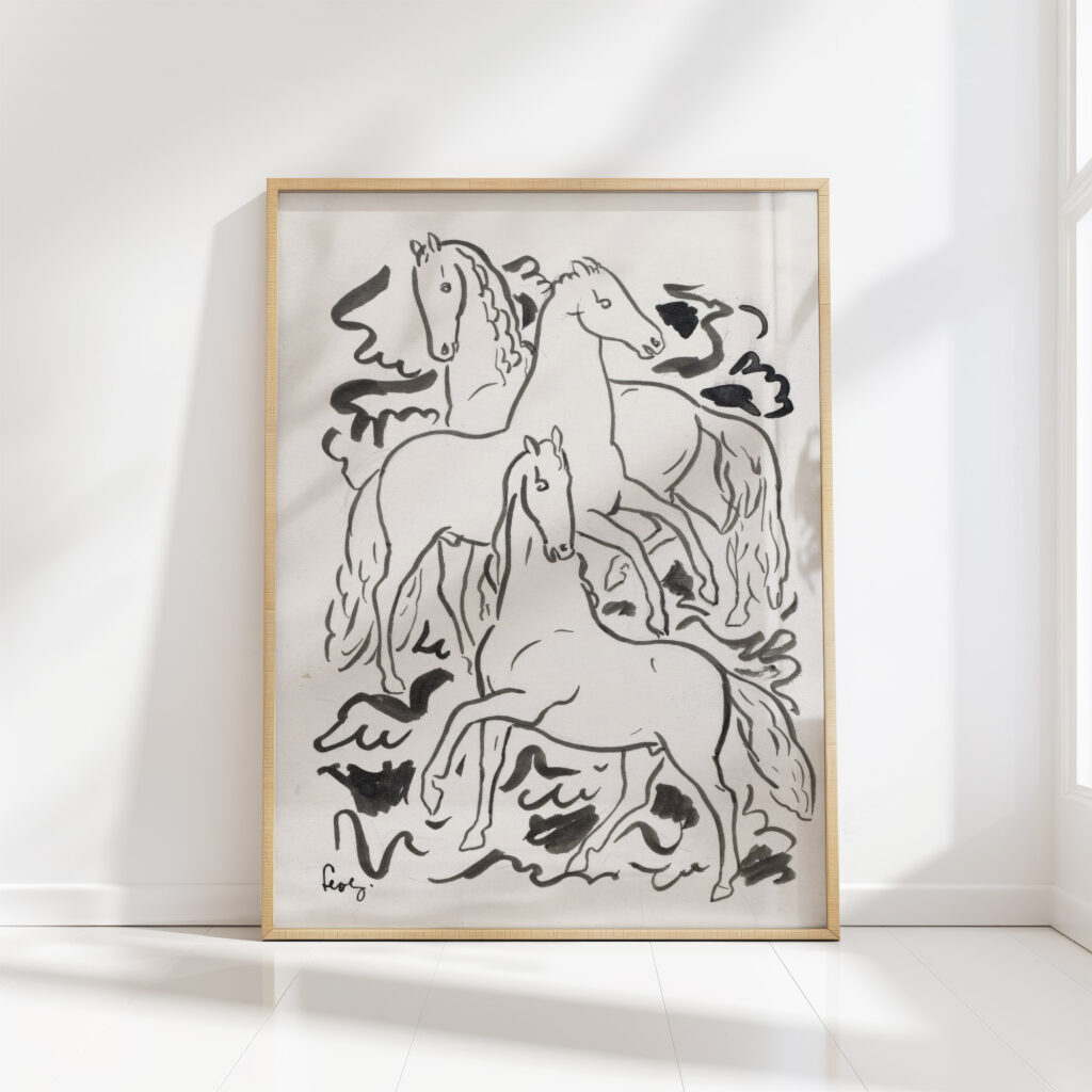 three horses 1925 leo gestel high quality print