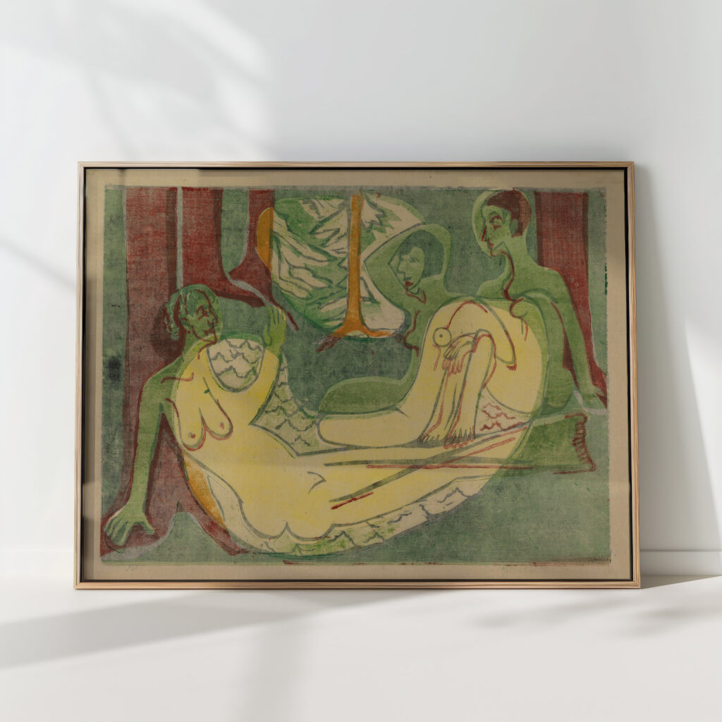 three nudes in the forest 1 1933 ernst ludwig kirchner high quality print