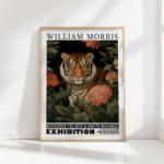 tiger william morris print floral poster