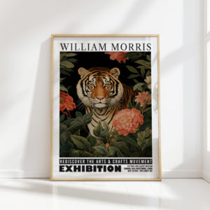 tiger william morris print floral poster