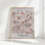 tokyo flower market themed artistic print