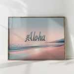 tropical beach aloha sunset art print for wall decor